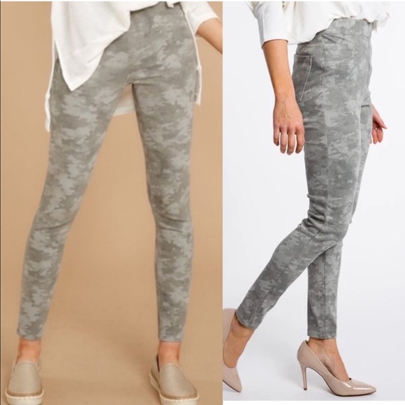 Spanx Grey Camo Ankle Skinny Jeggings Jeans Stretch Size Small - Picture 4 of 15